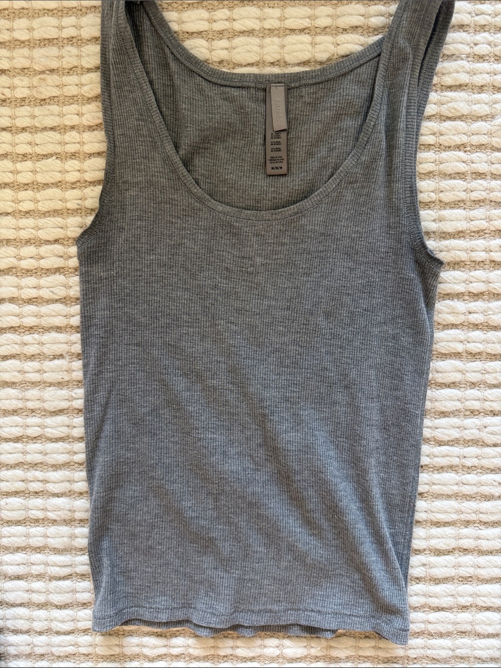 SKIMS Gray Fits Everybody Ribbed Tank